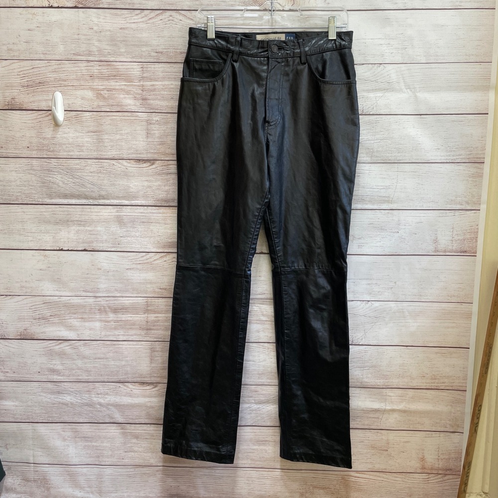 VINTAGE Y2K GAP GENUINE LEATHER‎ BLACK PANTS